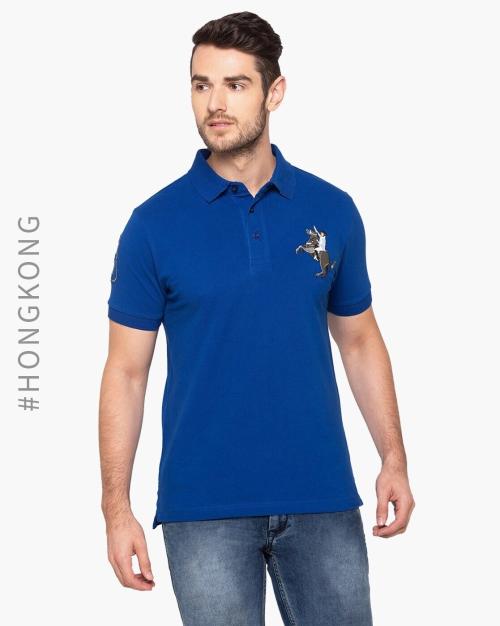 Slim Fit Polo T-shirt with Applique