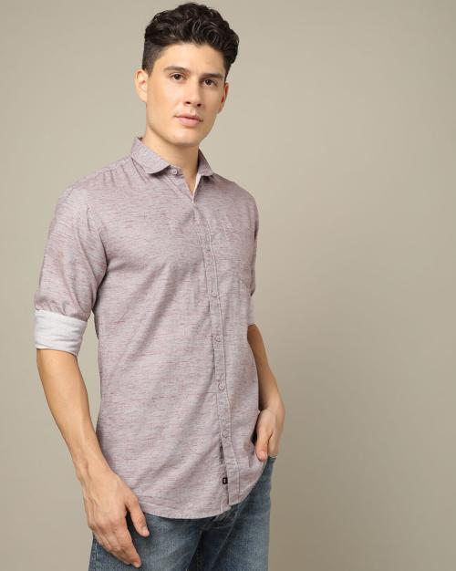 Men Heathered Regular Fit Shirt