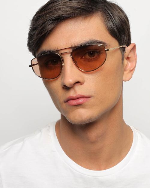 0RB3668001/Q455 UV-Protected Full-Rim Aviator Sunglasses