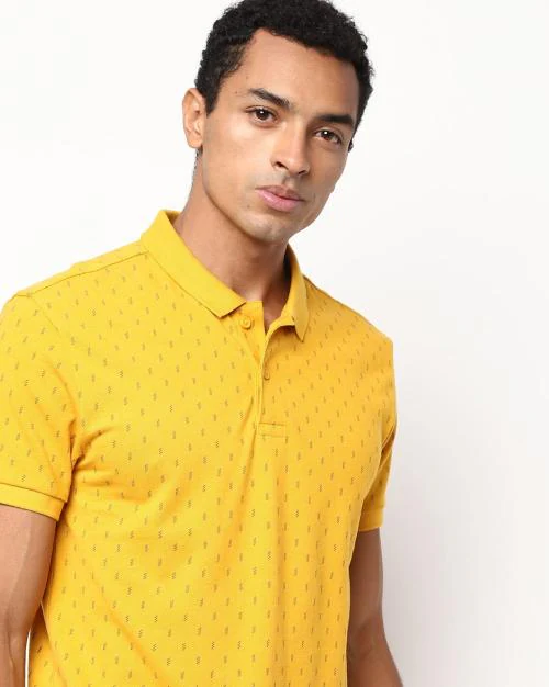 Micro Print Polo T-shirt
