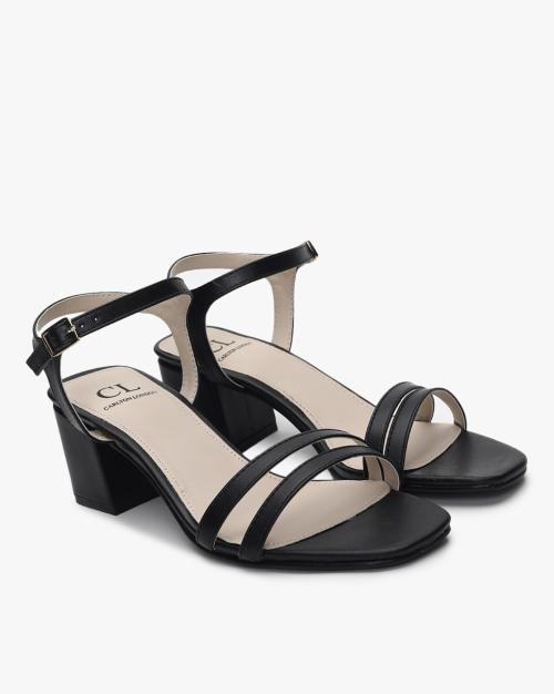 Chunky Heels with Ankle Strap