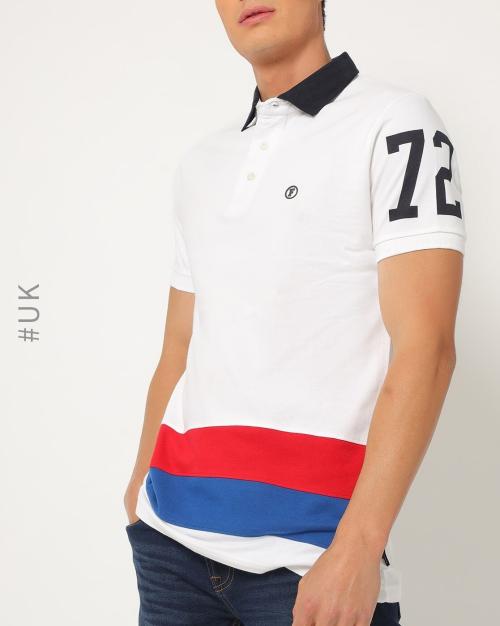 Slim Fit Polo T-shirt with Contrast Collar