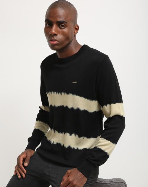 Tie & Dye Print Crew-Neck Pullover