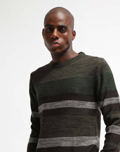 Striped Crew-Neck Pullover
