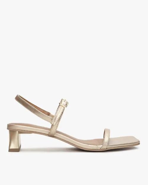 Chunky Heels with Buckle Closure