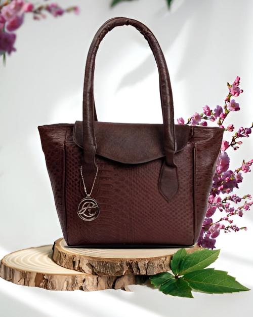 Croc-Embossed Shoulder Bag