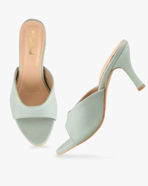 Open-Toe Cone Heeled Sandals