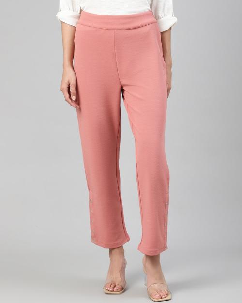 Straight Fit Ankle-Length Pants