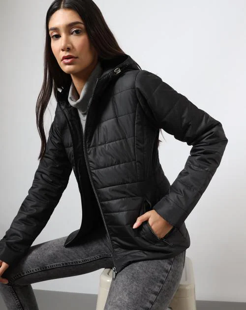 Women Zip-Front Hooded Jacket
