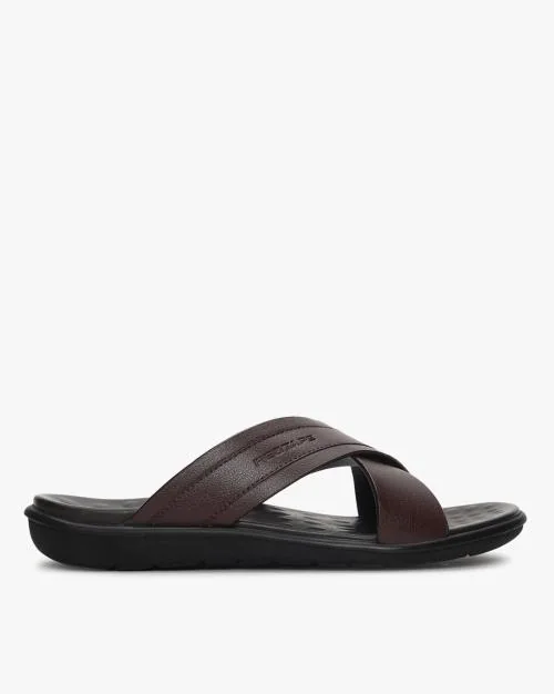 Logo-Debossed Cross Strap Sandals