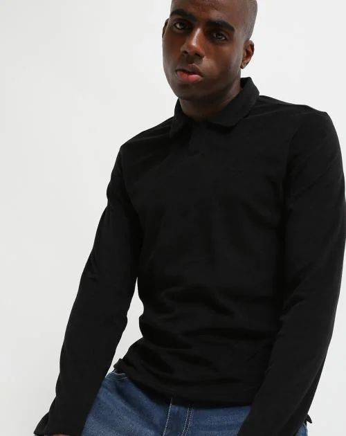 Full Sleeves Slim Fit Polo T-shirt