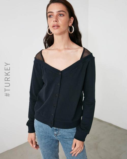 V-neck Button-Down Top