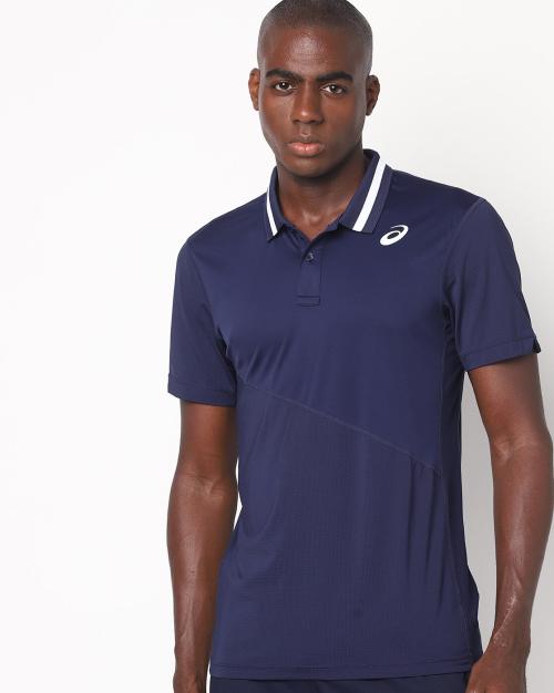 Panelled Club Polo T-shirt with Collar Taping