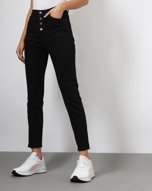 Women High-Rise Vintage Skinny Cropped Jeans