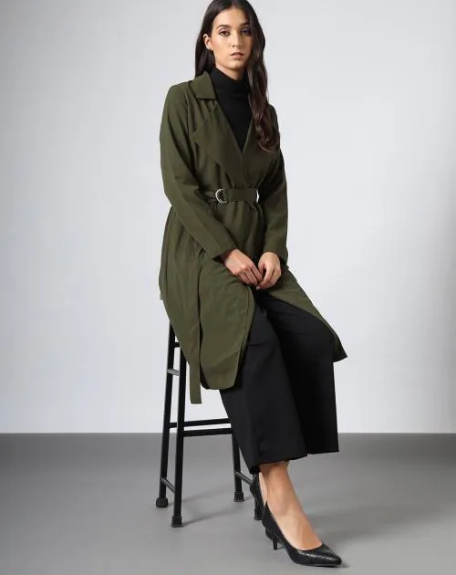 Women Trench Coat with Waist Belt