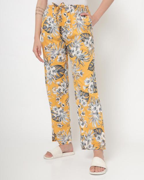 Floral Print Pyjamas with Elasticated Drawstring Waist
