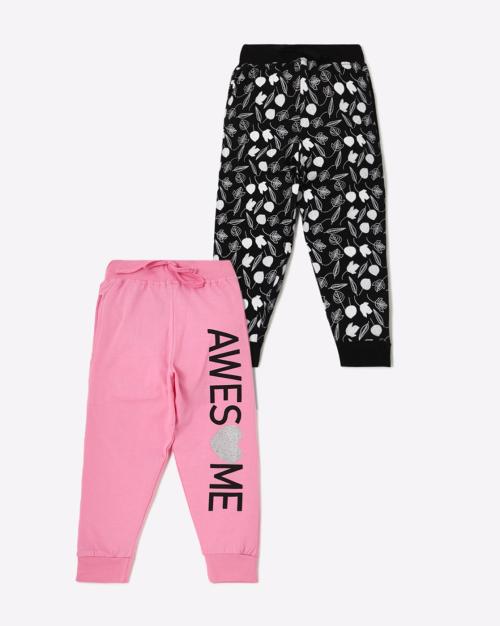 Girls Pack of 2 Cuffed Track Pants