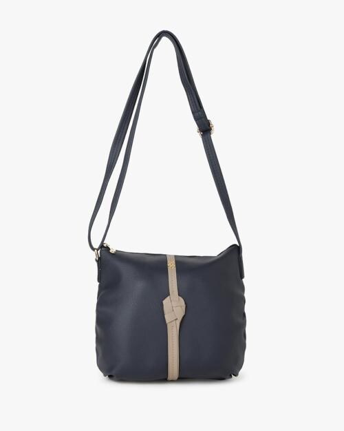 Panelled Sling Bag with Adjustable Shoulder Strap