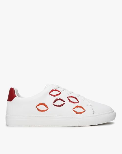 Lace-Up Sneakers with Embroidery