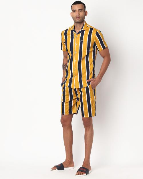 Striped Shirt & Shorts Lounge Set JioMart