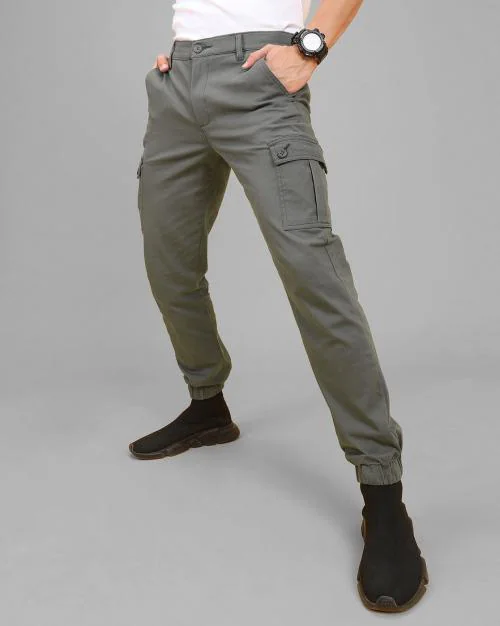 Slim Fit Flat-Front Cargo Pants