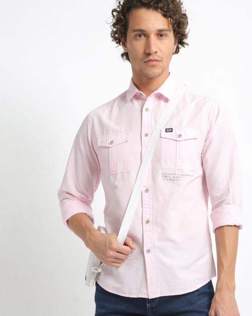 Slim Fit Shirt with Flap Pockets JioMart