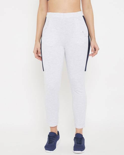 Heathered Track Pants with Contrast Taping