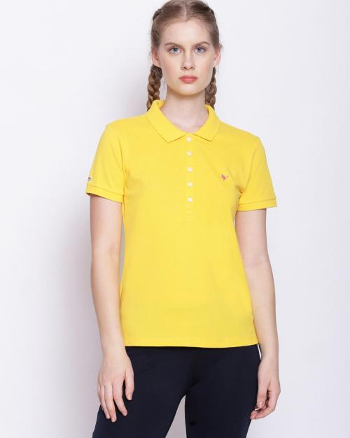 Polo T-shirt with Cutaway Collar