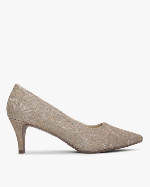 Lace Pointed-Toe Pumps