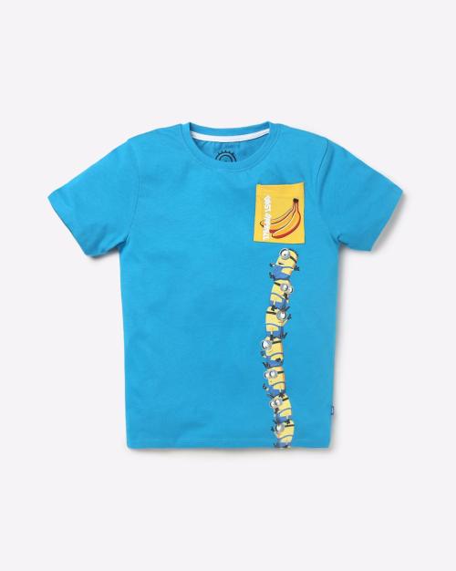 Minion Print Round-Neck T-shirt