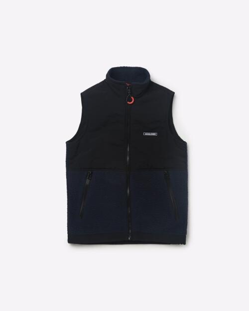 Colourblock Gilet with Zipper Pockets