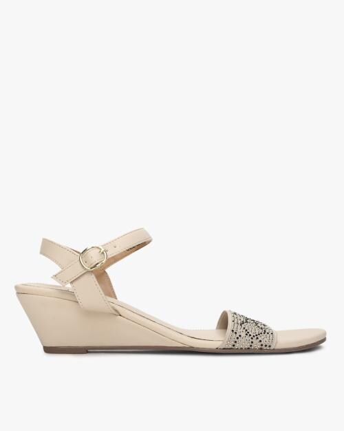 Embellished Strappy Wedge Heels