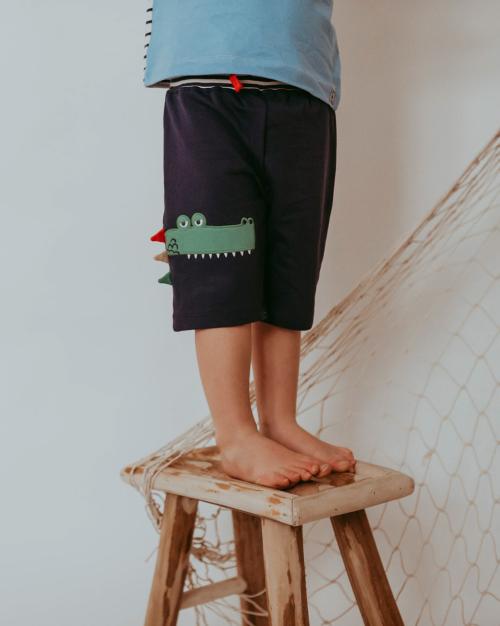 Lill boys shorts, navy, 0-3m