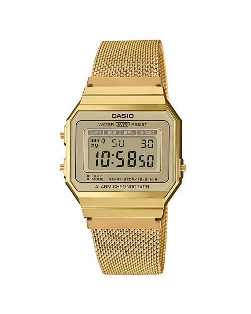 Men D171 Vintage A700WMG-9ADF Gold Digital Dial Gold Stainless Steel Mesh Band