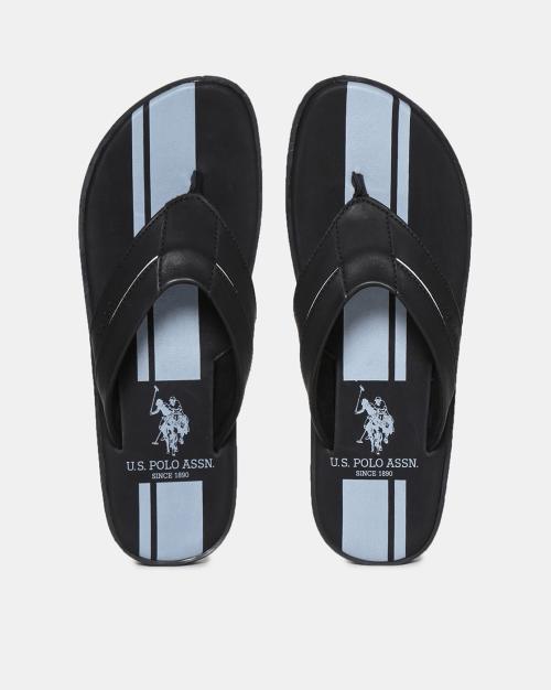 Striped Thong-Strap Flip-Flops