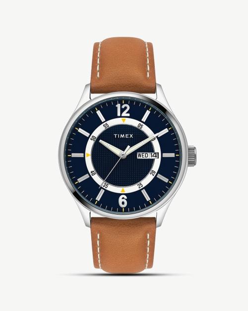 Men TWEG19800 Analogue Watch with Leather Strap