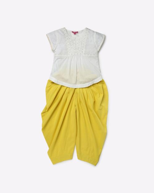 Embroidered A-line Kurti with Patiala Salwar