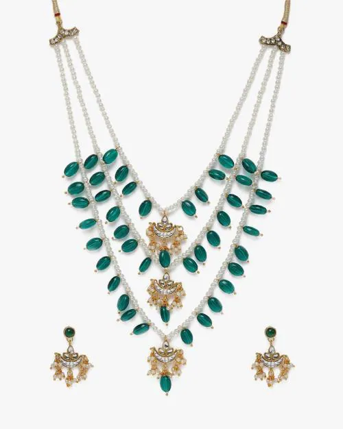 Buy MultiStrand Beaded Kundan Necklace Set ZPFK10247 Online at Best Prices in India JioMart.