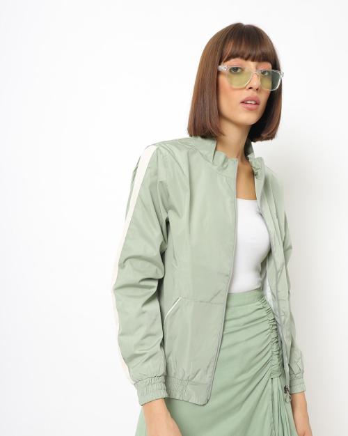 Zip-Front High-Neck Jacket