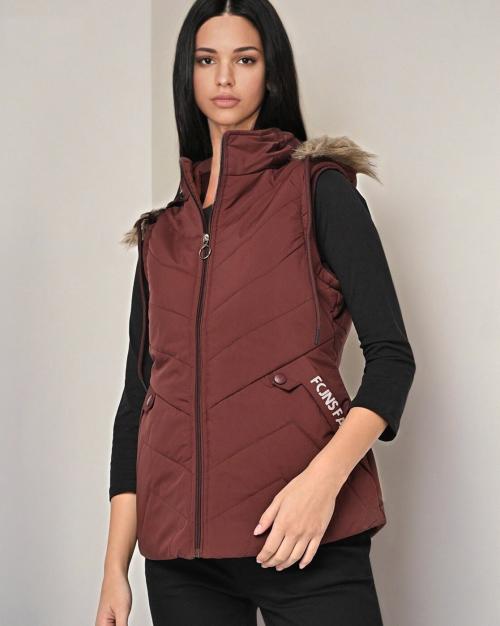 Puffer Jacket with Fur-Lined Hood