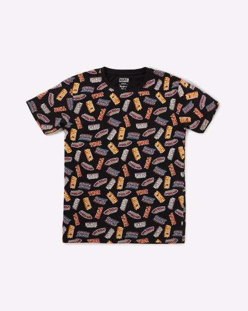 Superhero Logo Print Crew-Neck T-shirt