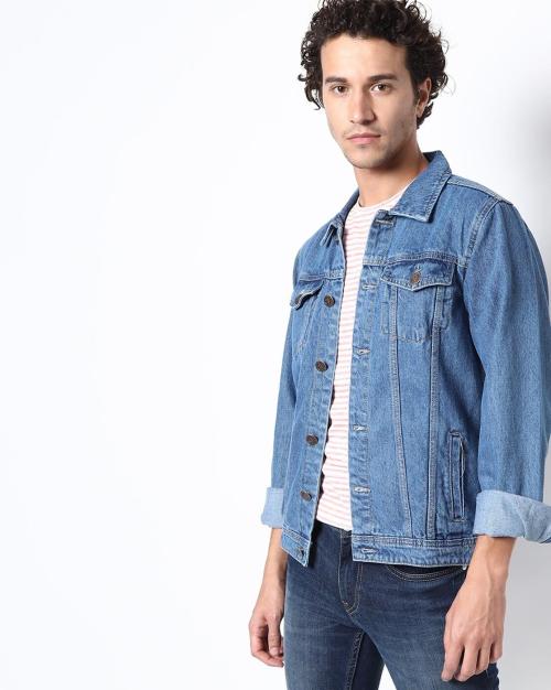 Washed Button-Front Jacket