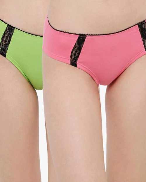 Pack of 2 Hipsters with Lace Trims