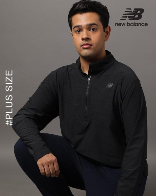 Regular Fit T-Shirt with Half-Zipper