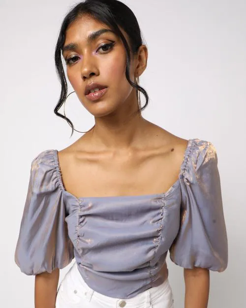Buy Glossy Top with Puff Sleeves Online at Best Prices in India JioMart.