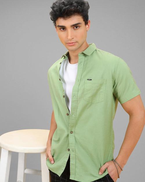 Buy SpreadCollar Shirt with Patch Pocket Online at Best Prices in