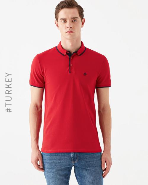 Polo T-shirt with Button Down Collar