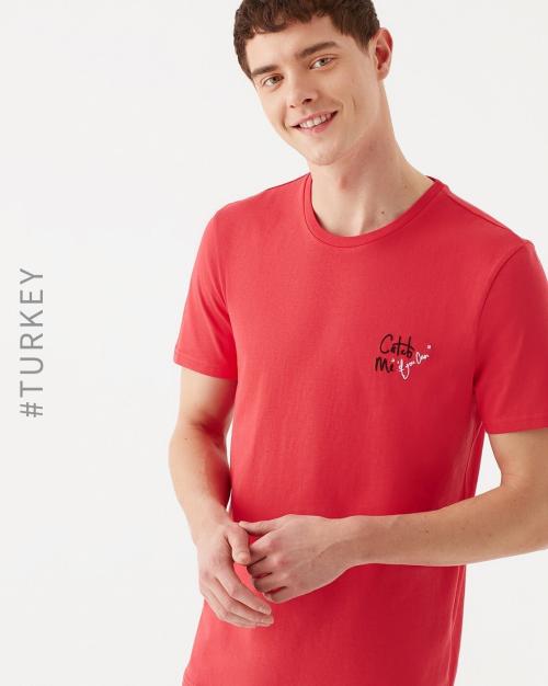 Crew-Neck T-shirt with Placement Typography