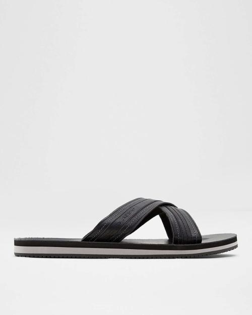 Pelowski001 Criss-Cross Strap Slip-On Sandals
