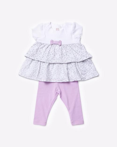 Printed Skirt with Leggings